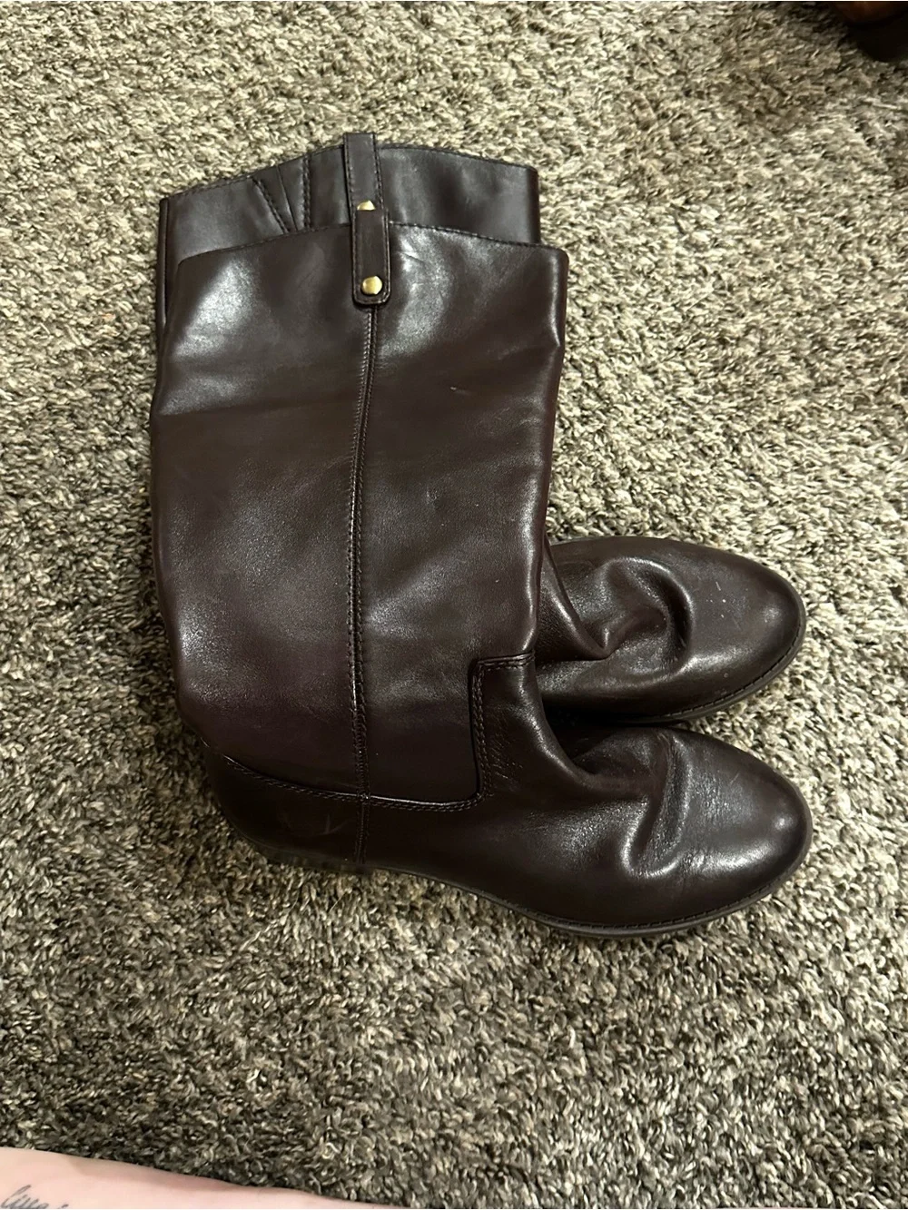 INC Women's Tall Leather Riding Boots in Dark Brown